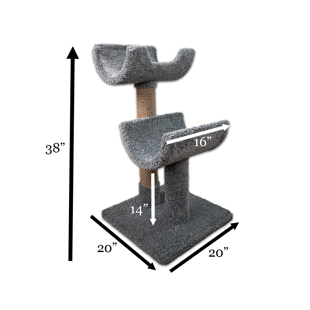 PLAY PERCH DUPLEX CAT TOWER W/ (2) CAT PERCH