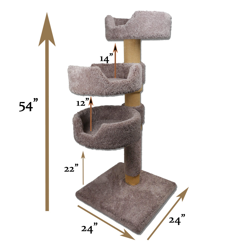 HYBERNEST TRIPLEX CAT TOWER W/ (3) CAT BED