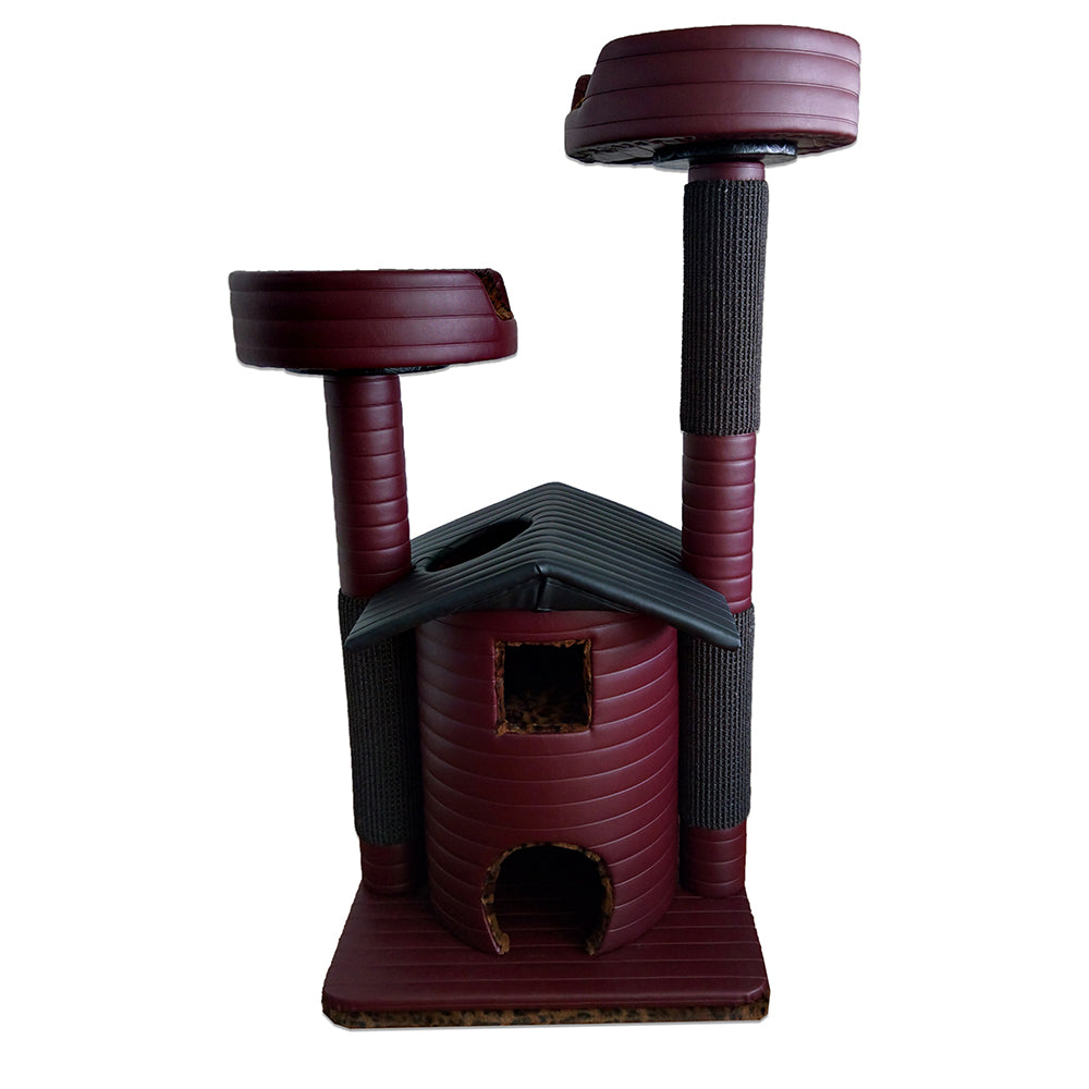 QUEEN'S KASTLE DELUXE LUXURY CAT TOWER W/ (2) CAT BED