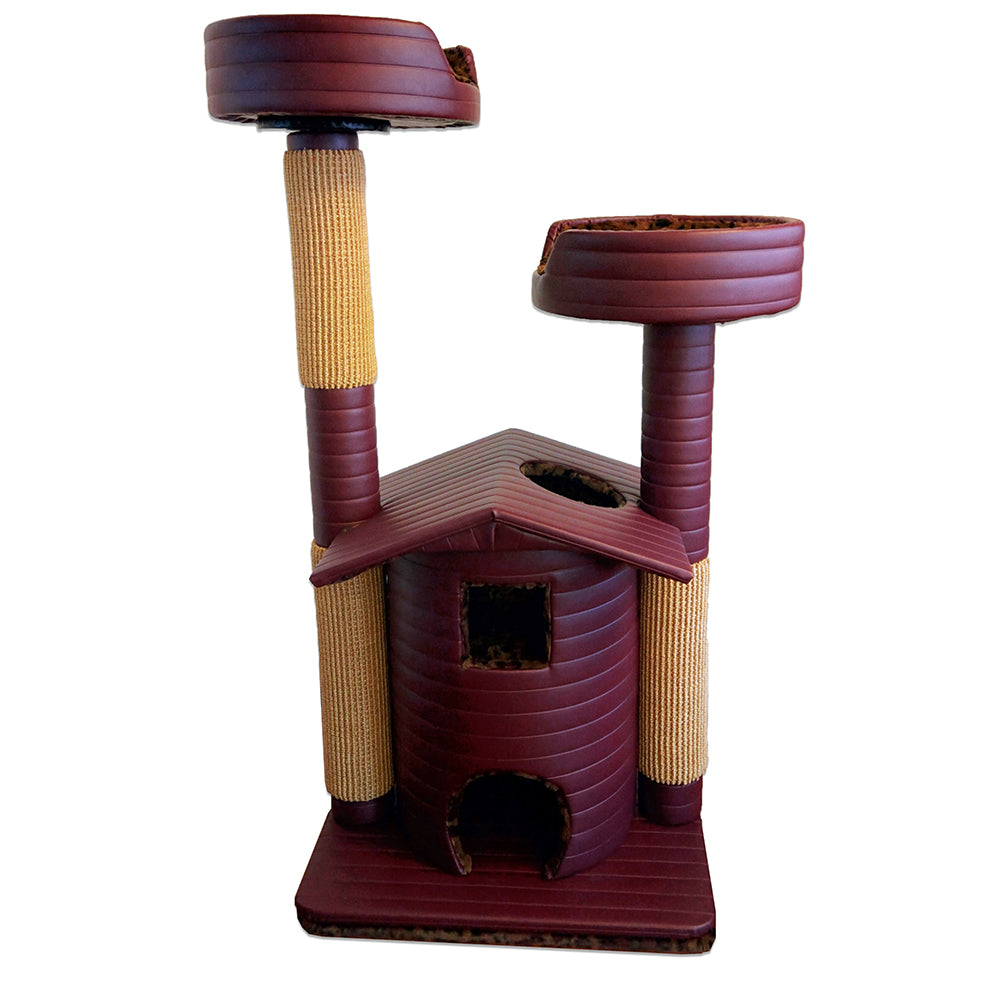 QUEEN'S KASTLE DELUXE LUXURY CAT TOWER W/ (2) CAT BED