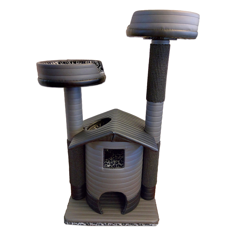 QUEEN'S KASTLE DELUXE LUXURY CAT TOWER W/ (2) CAT BED