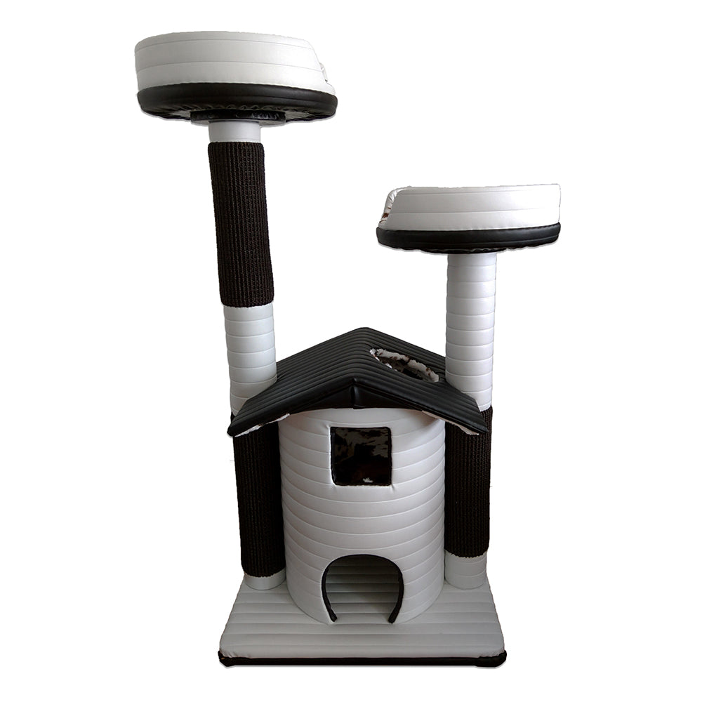 QUEEN'S KASTLE DELUXE LUXURY CAT TOWER W/ (2) CAT BED