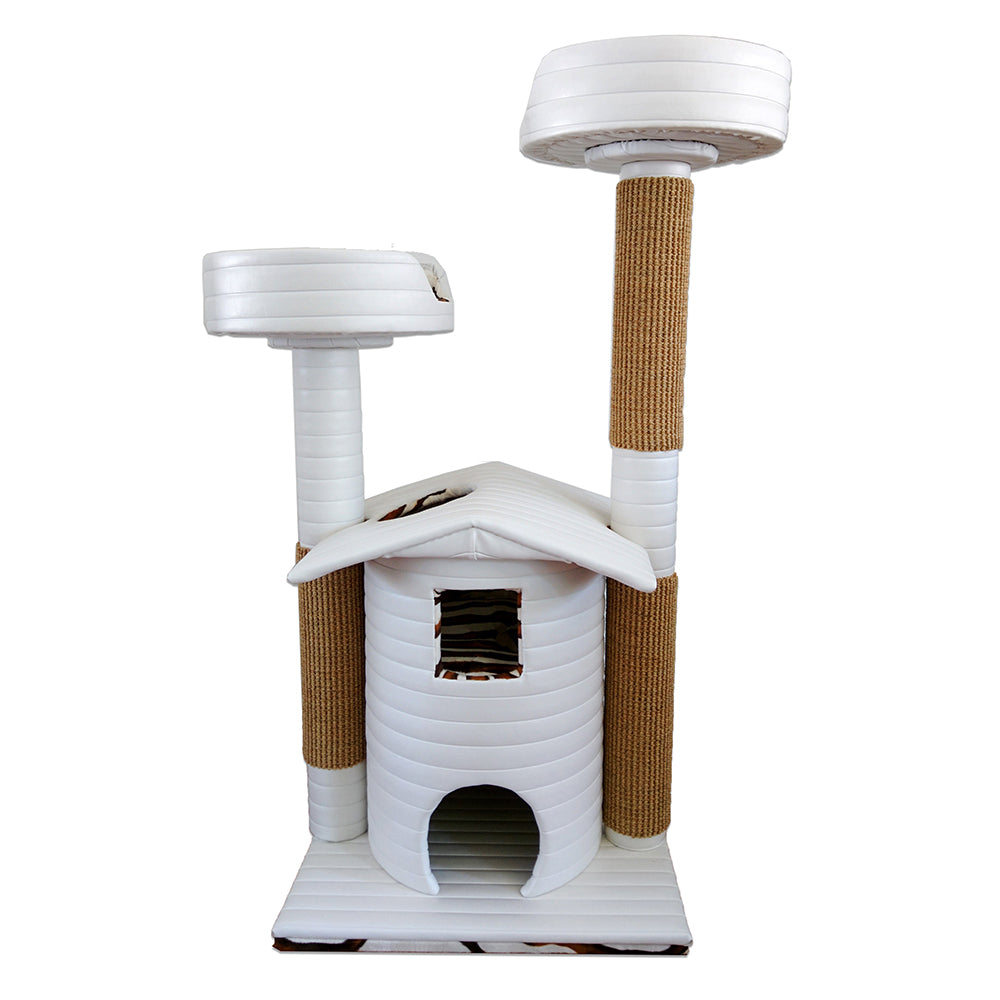 QUEEN'S KASTLE DELUXE LUXURY CAT TOWER W/ (2) CAT BED