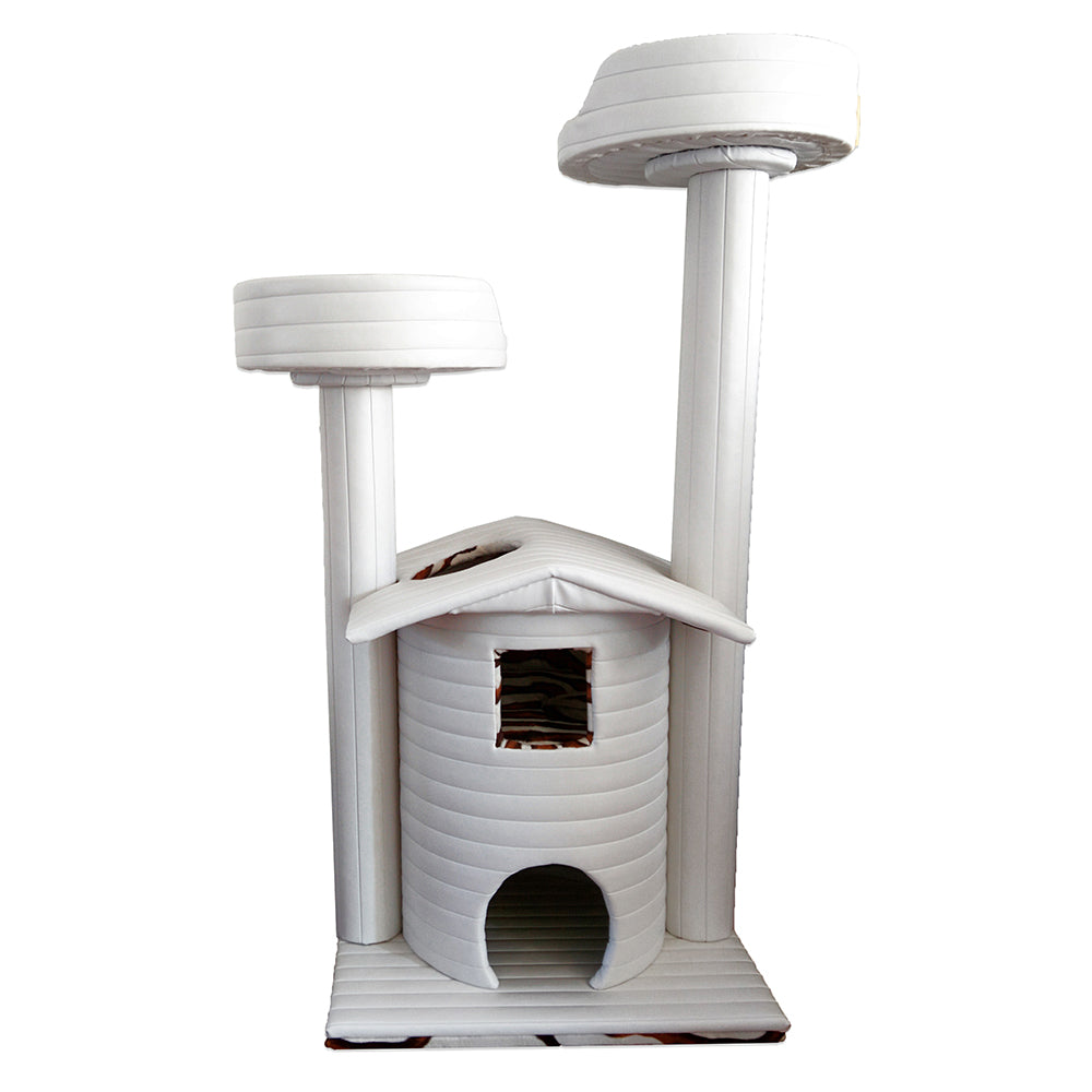 QUEEN'S KASTLE DELUXE LUXURY CAT TOWER W/ (2) CAT BED